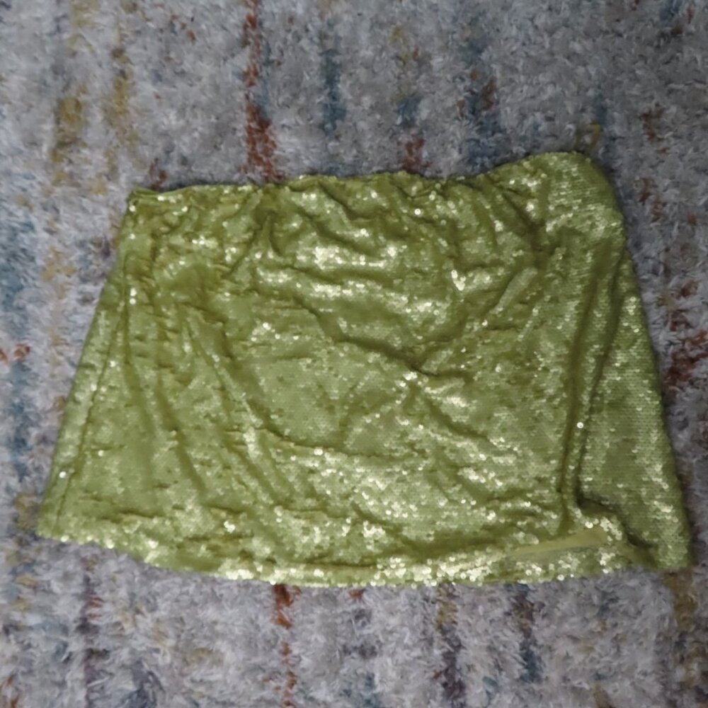 Anthropologie Yellow Sequin Skirt